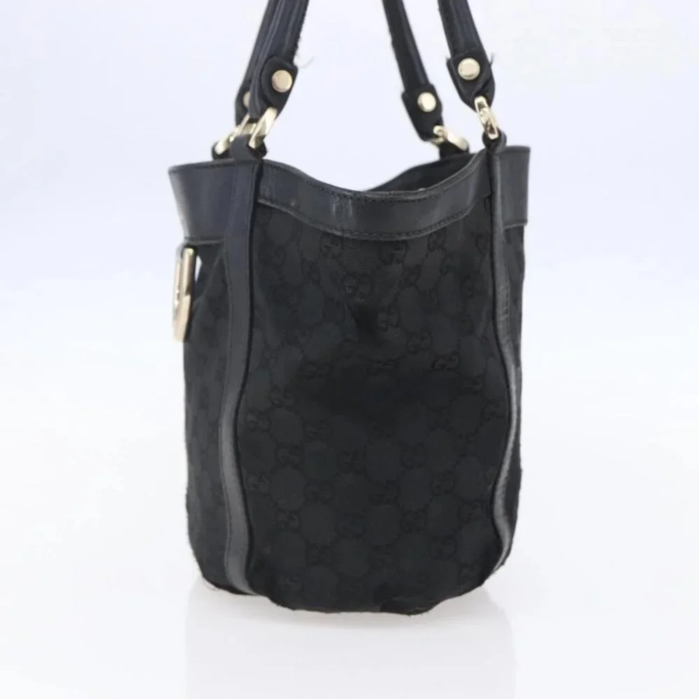 GUCCI GG Canvas Abbey Tote Bag Black Gold 211983 Auth gh1315 - Picture 6 of 16